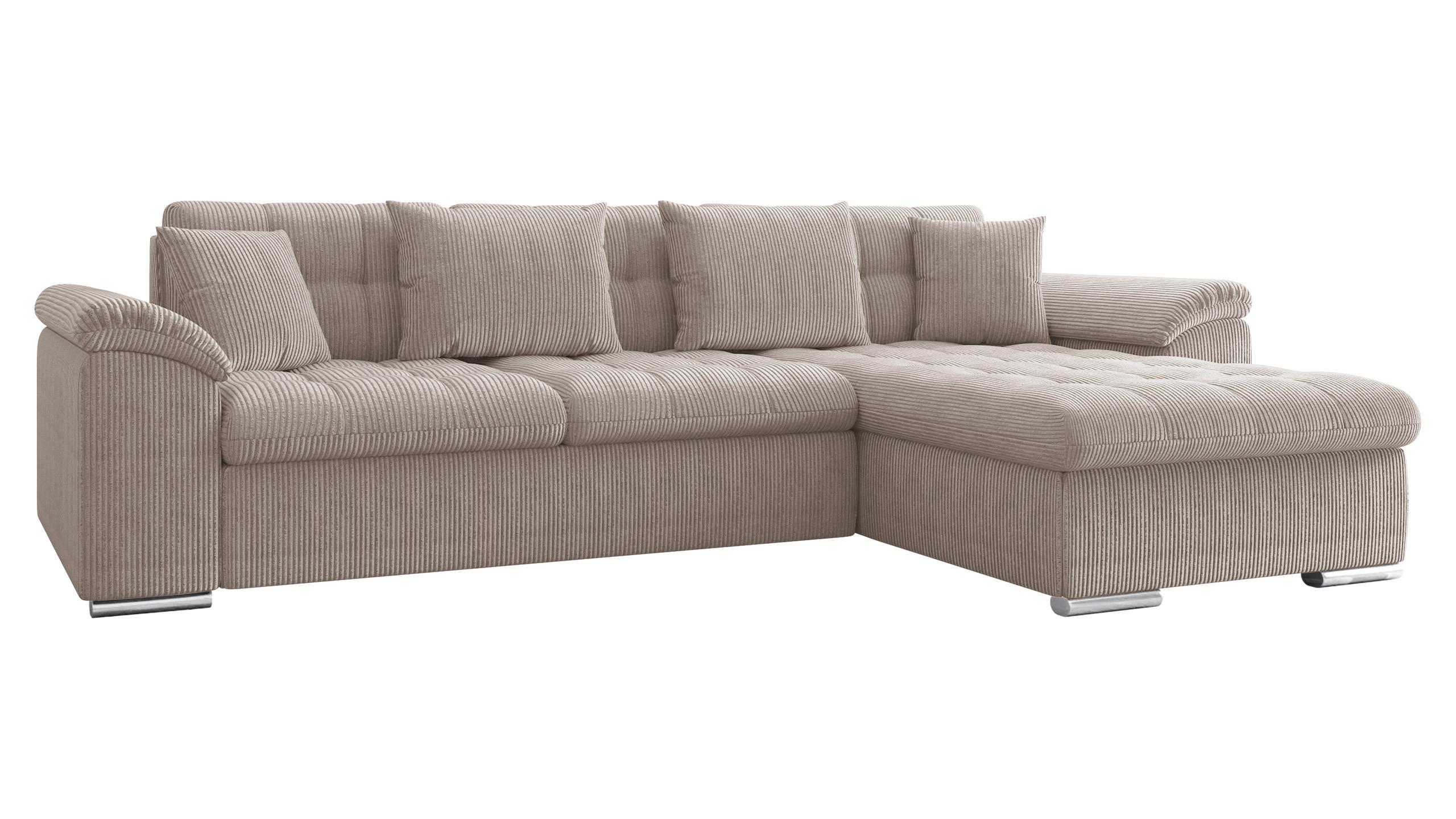 ECKSOFA Diana Cord, Seite: Rechts - Sahara, Holz/Textil (280/160cm) - MIRJAN24