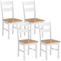 ESSZIMMERSTÜHLE 4er Set Eiche - Eichefarben/Weiß, Holz (40/88.5/50.5cm) - HOMCOM