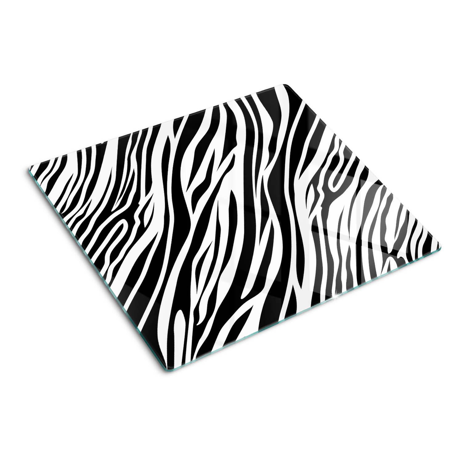 GLASPLATTE 60x52 cm Zebras - Schwarz, Glas (60/0.4/52cm) - TULUP