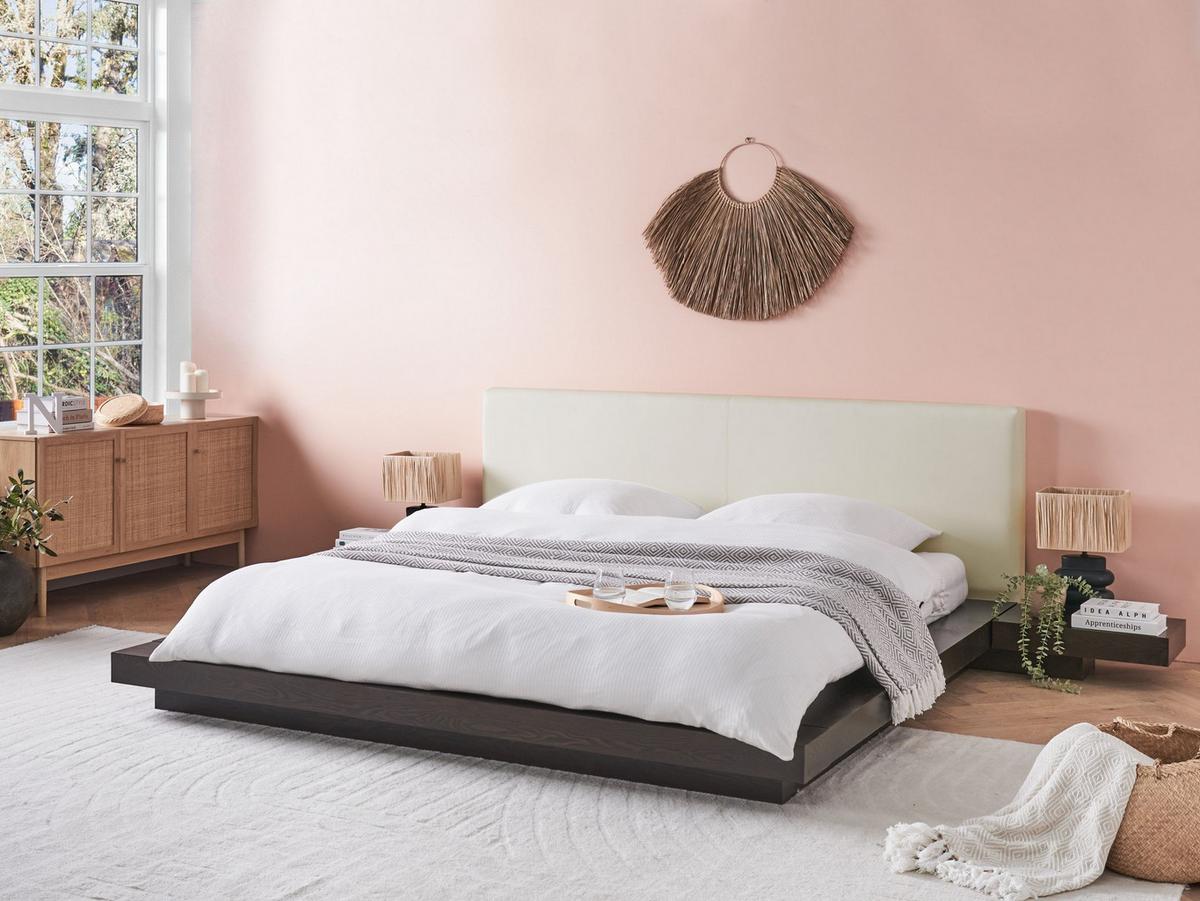 WASSERBETT 180x200 cm Dunkler Holzfarbton Zen - Dunkelbraun, Holzwerkstoff (180/200cm) - Beliani