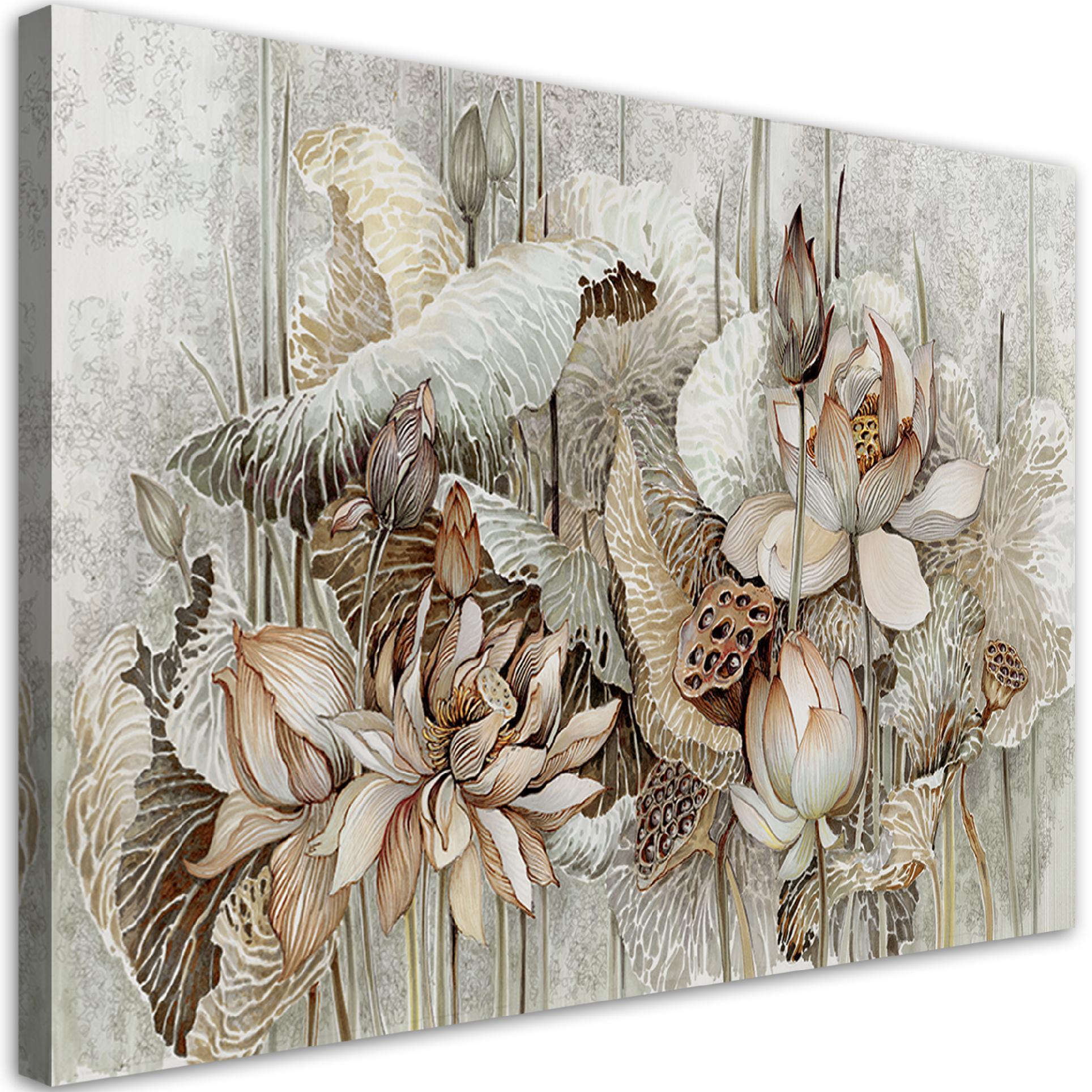 WANDBILD saint lotos blumen - Pink, Textil (60/40cm) - Feeby