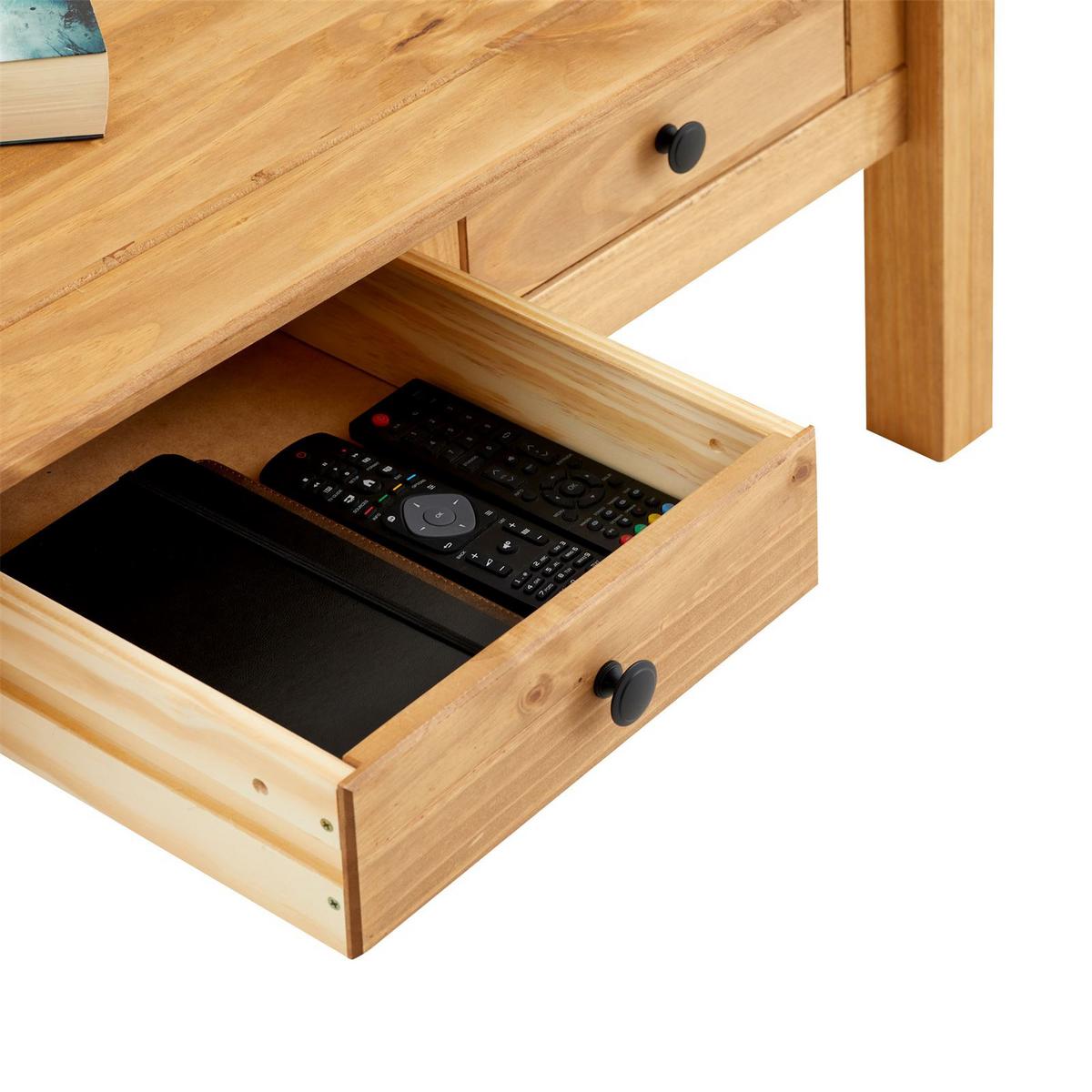 COUCHTISCH CANCUN gebeizt/gewachst - Kieferfarben, Holz (60/100/44cm) - IDIMEX