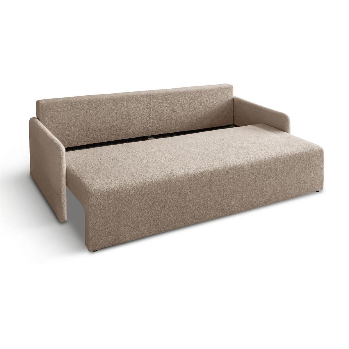 SCHLAFSOFA CUDDLE mit Schlaffunktion und Bettkasten, Quelle 05 - Beige, Textil (207/90/90cm) - Lookway
