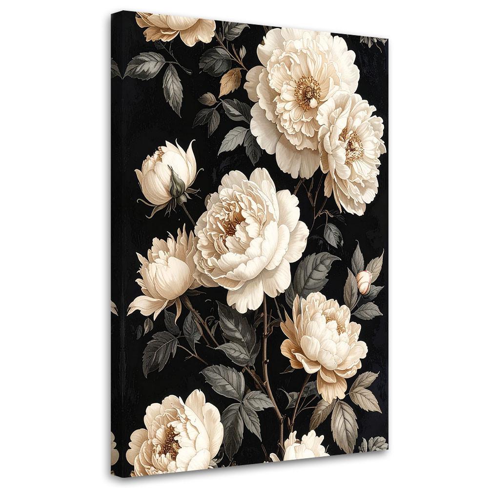 LEINWANDBILD Blumen 80x120cm - Schwarz, Textil (80/120cm) - Feeby
