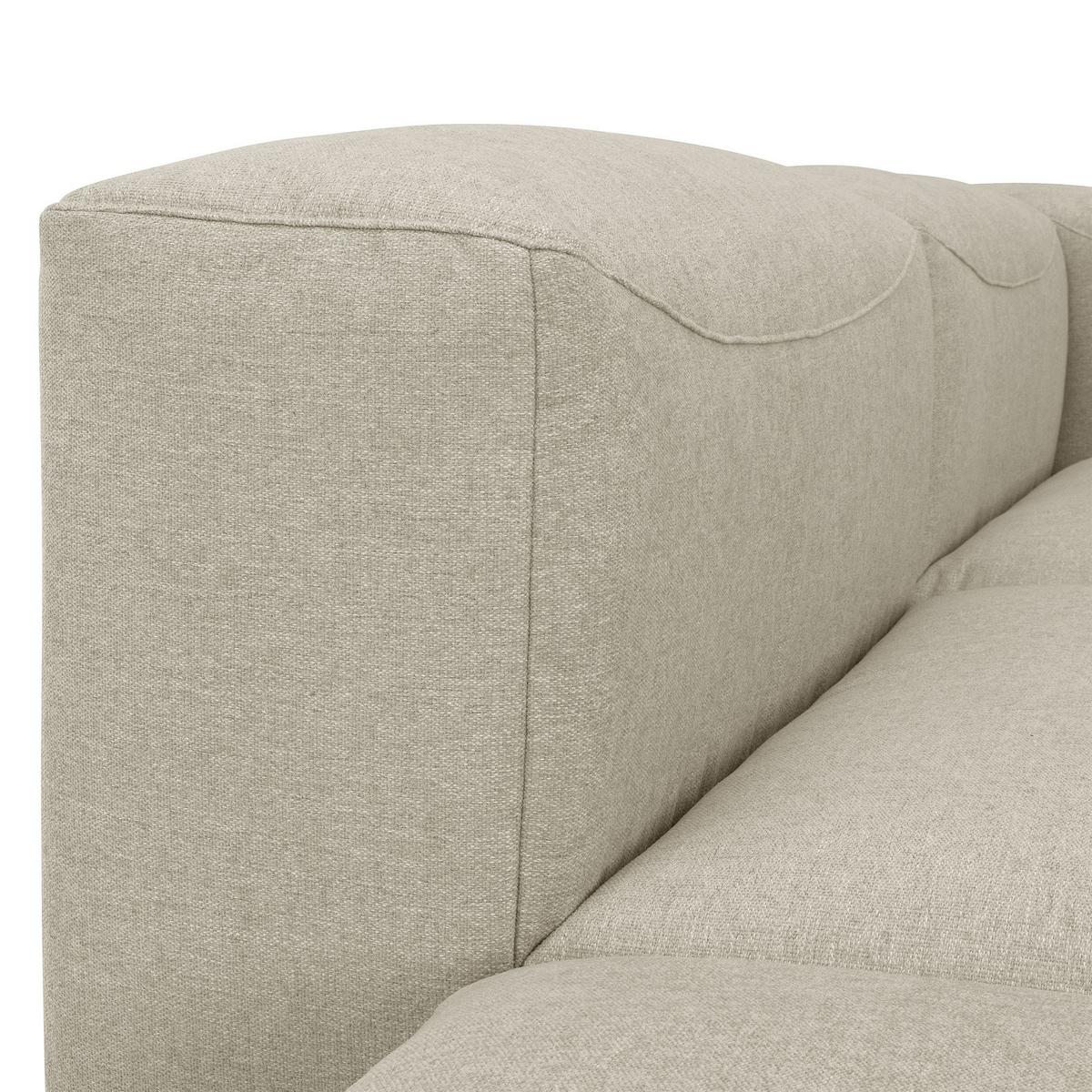 ECKSOFA mit Hocker links Kattrina Flachgewebe creme - Creme, Kunststoff (160/250cm) - 58aufmkessel
