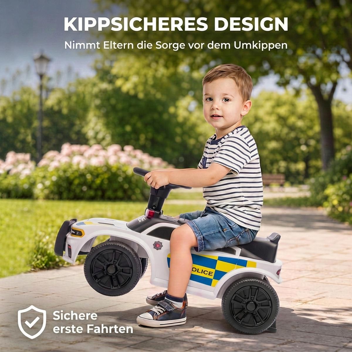 KINDER-RUTSCHAUTO PP-Kunststoff Weiß - Weiß, Kunststoff (65/29.5/36cm) - AIYAPLAY
