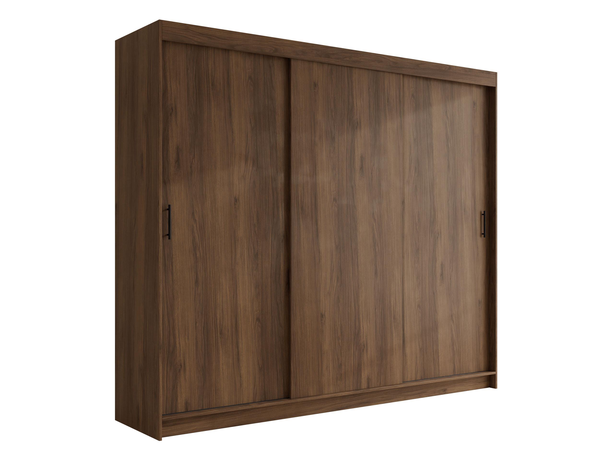 SCHIEBETÜRENSCHRANK Infinity I 250 - Nussbaumfarben/Schwarz, Holzwerkstoff/Kunststoff (250/200/58cm) - MIRJAN24