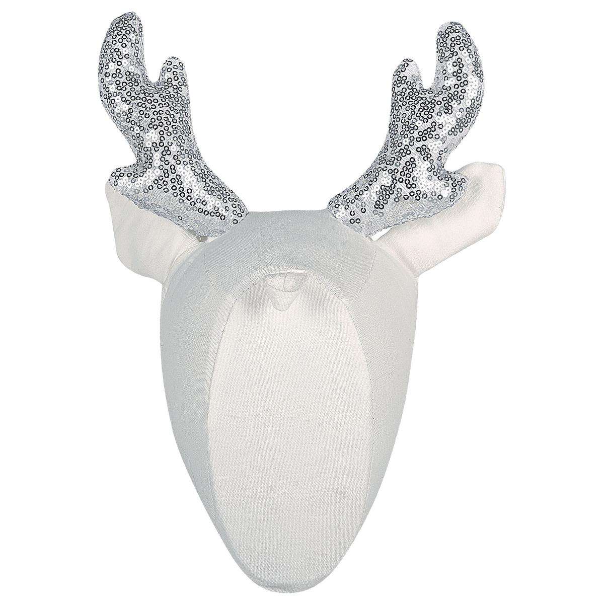 WANDDEKORATION cremeweiß/silber weiß Suzy - Weiß, Textil (20/29/18cm) - Beliani