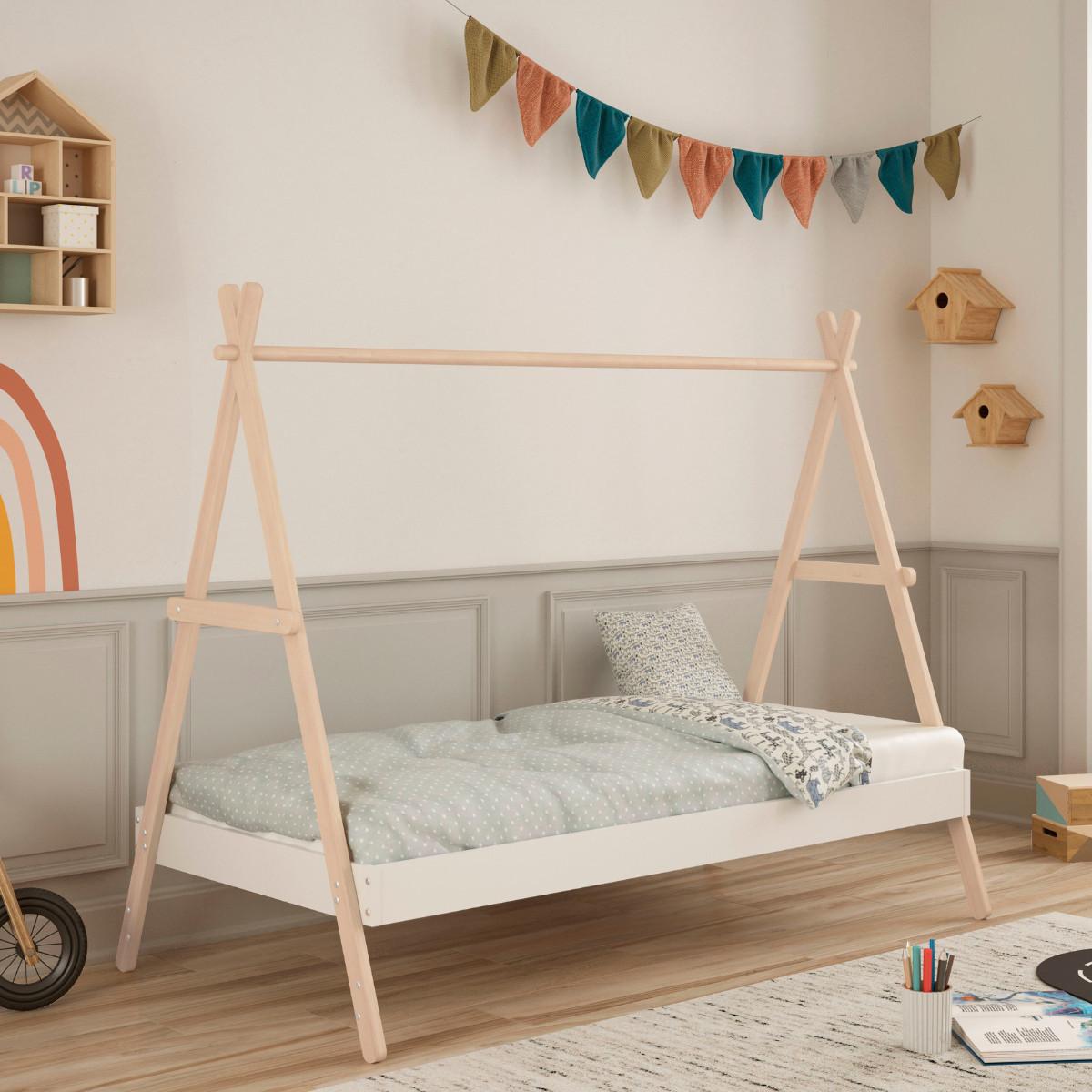 TIPIBETT Trufa Braun 209/104/160 cm - Braun, Holz (200/90cm) - Calicosy