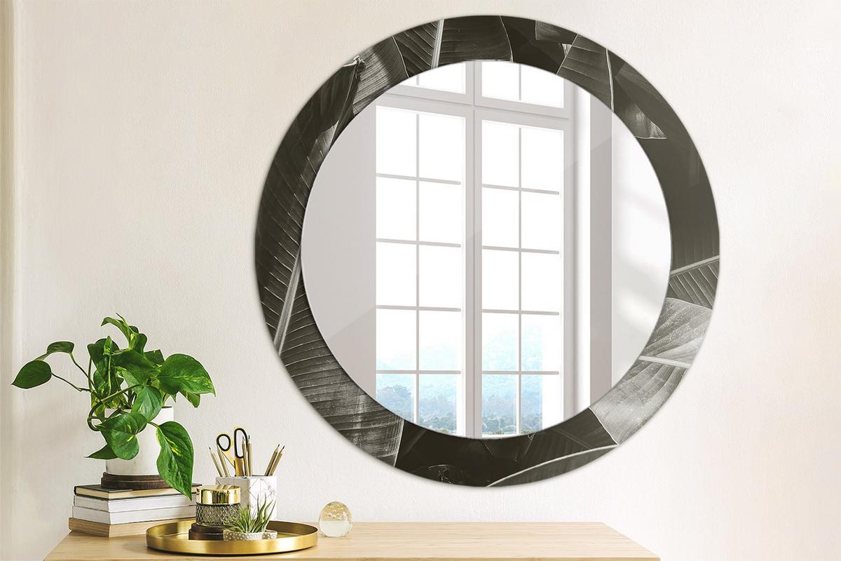 SPIEGEL Rund Ø 70 cm mit Aufdruck - Grau, Glas (70/70/0.4cm) - Wallfluent