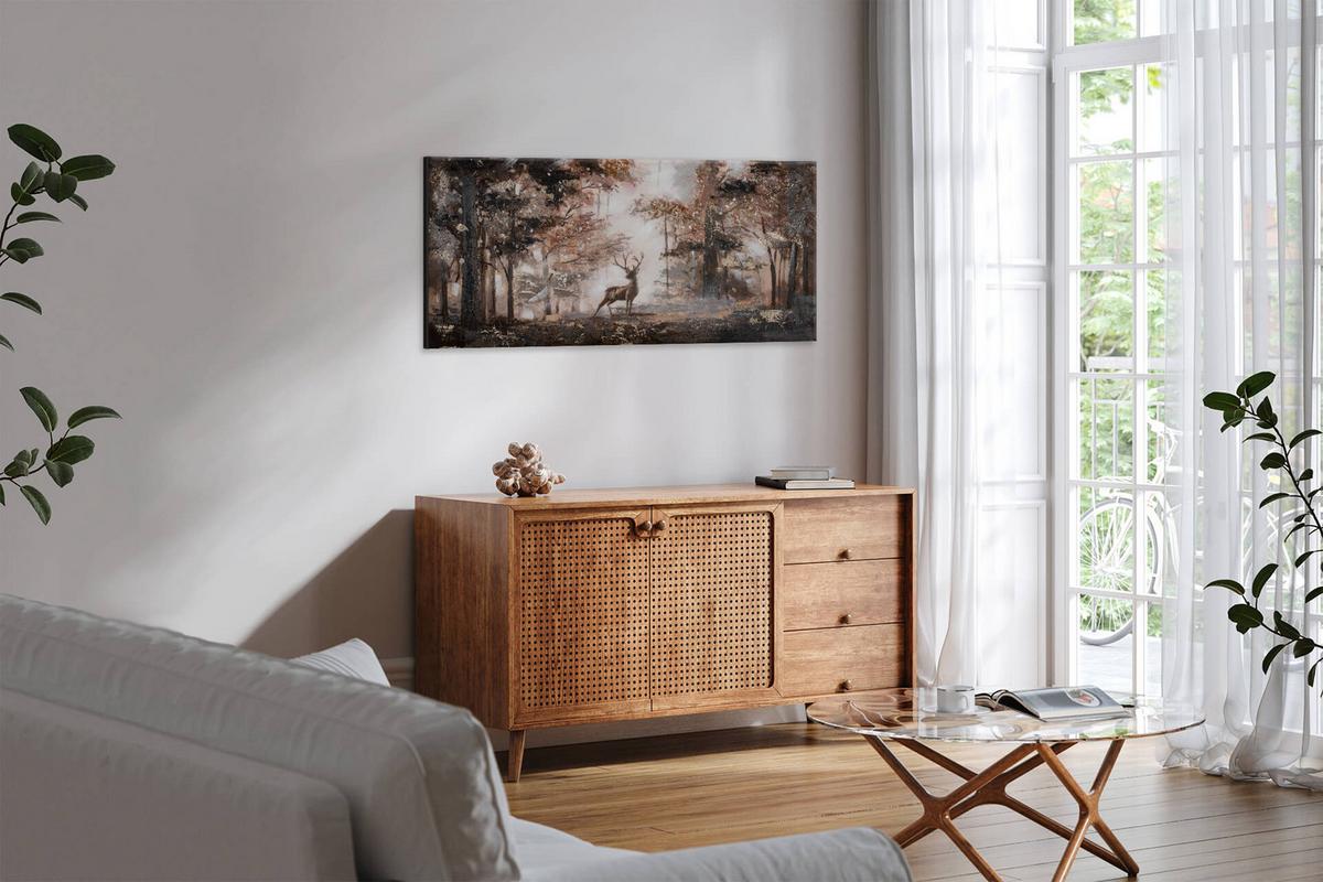 ÖLGEMÄLDE 120/60 cm - Goldfarben/Braun, Holz/Textil (120/60cm) - KUNSTLOFT