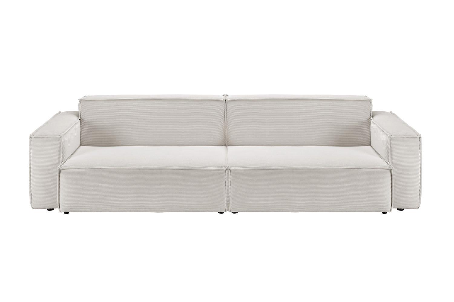 SOFA SAMU Silber Cord - Silberfarben/Schwarz, Textil (266/72/106cm) - KAWOLA