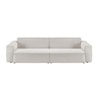 SOFA SAMU Silber Cord - Silberfarben/Schwarz, Textil (236/72/106cm) - KAWOLA