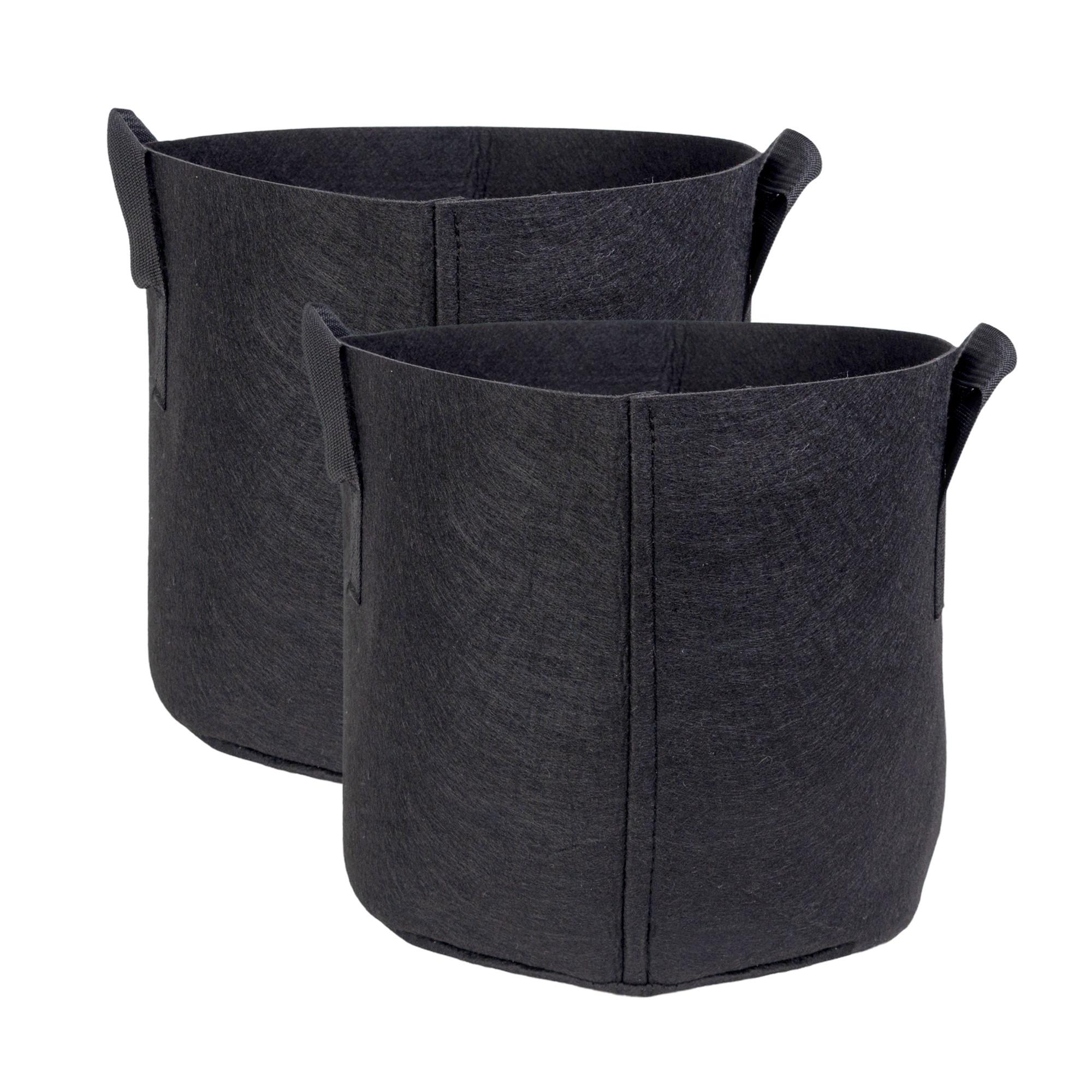 PFLANZSACK Vliesstoff 30/25 cm (2-tlg. Set) - Schwarz, Textil (25cm) - Intirilife