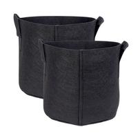 PFLANZSACK Vliesstoff 30/25 cm (2-tlg. Set) - Schwarz, Textil (25cm) - Intirilife