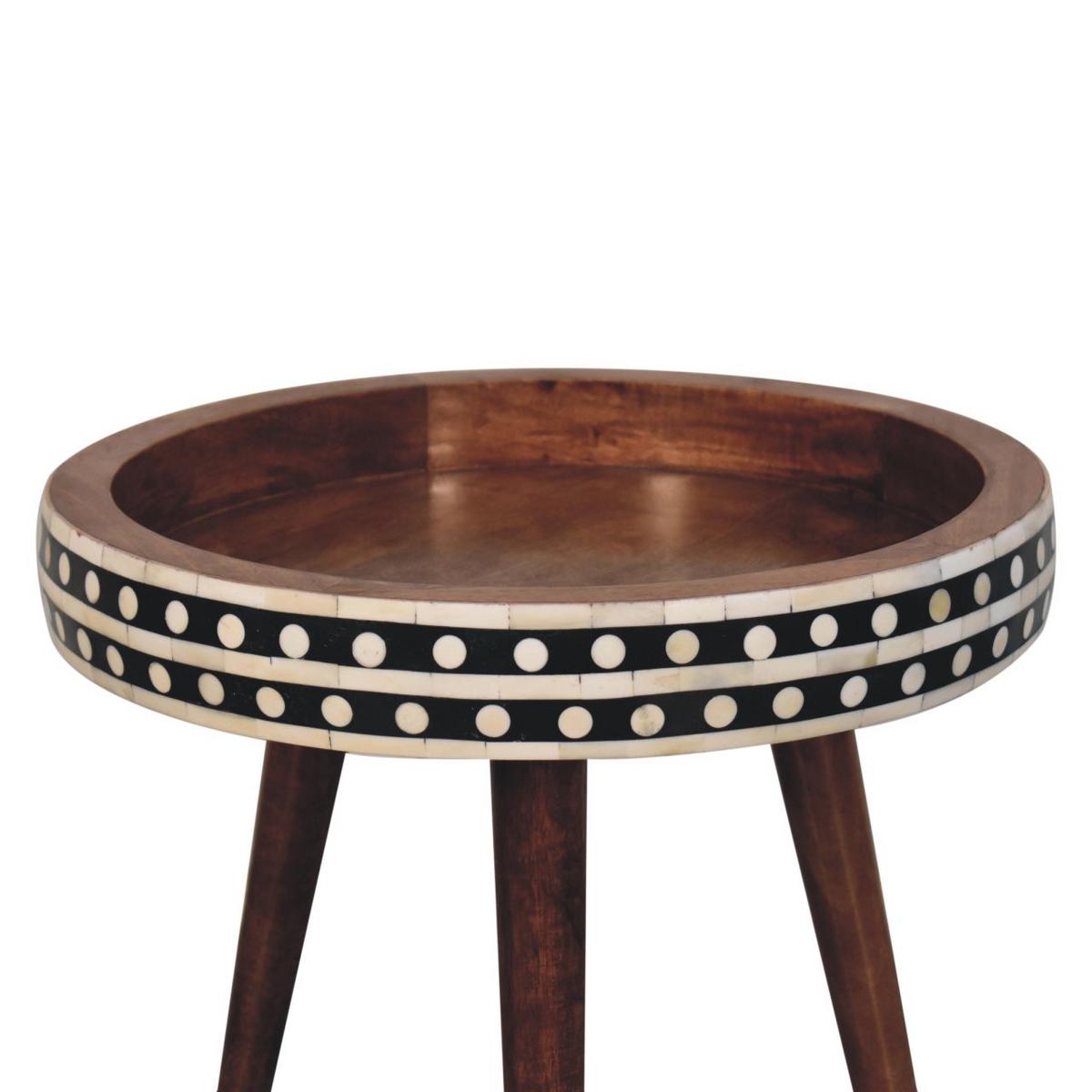 BEISTELLTISCH mit Muster in Honig-Karamell - Braun, Holz (40/40/40cm) - Artisan Furniture