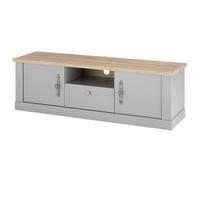 TV-LOWBOARD grau, Artisan Eiche Landhaus 155 cm, TV Unterteil mit viel Stauraum - Silberfarben/Hellgrau, Holzwerkstoff/Metall (155/48/44cm) - Furn.Design