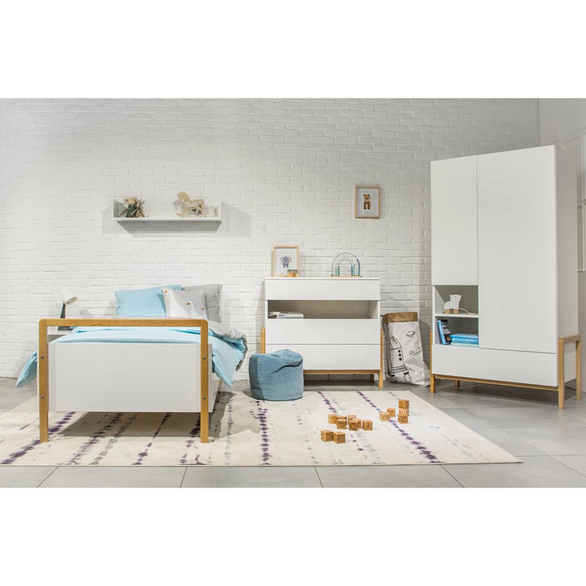 WICKELKOMMODE Weiß und Holz - Weiß, Holzwerkstoff (100/90/45cm) - Petits-meubles