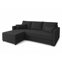 ECKSOFA L Form Dolceo Nachtschwarz 226/140/78 cm – Schlaffunktion Universell Rechts Links - Wengefarben/Schwarz, Kunststoff/Textil (226/140cm) - AX Living