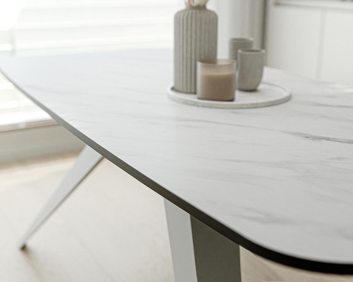 AUSZIEHTISCH FENTO 160/80/76 cm, Weiß / Bianco (Weiß) - Perlmutt/Weiß, Holzwerkstoff/Metall (80/160/76cm) - Idohome