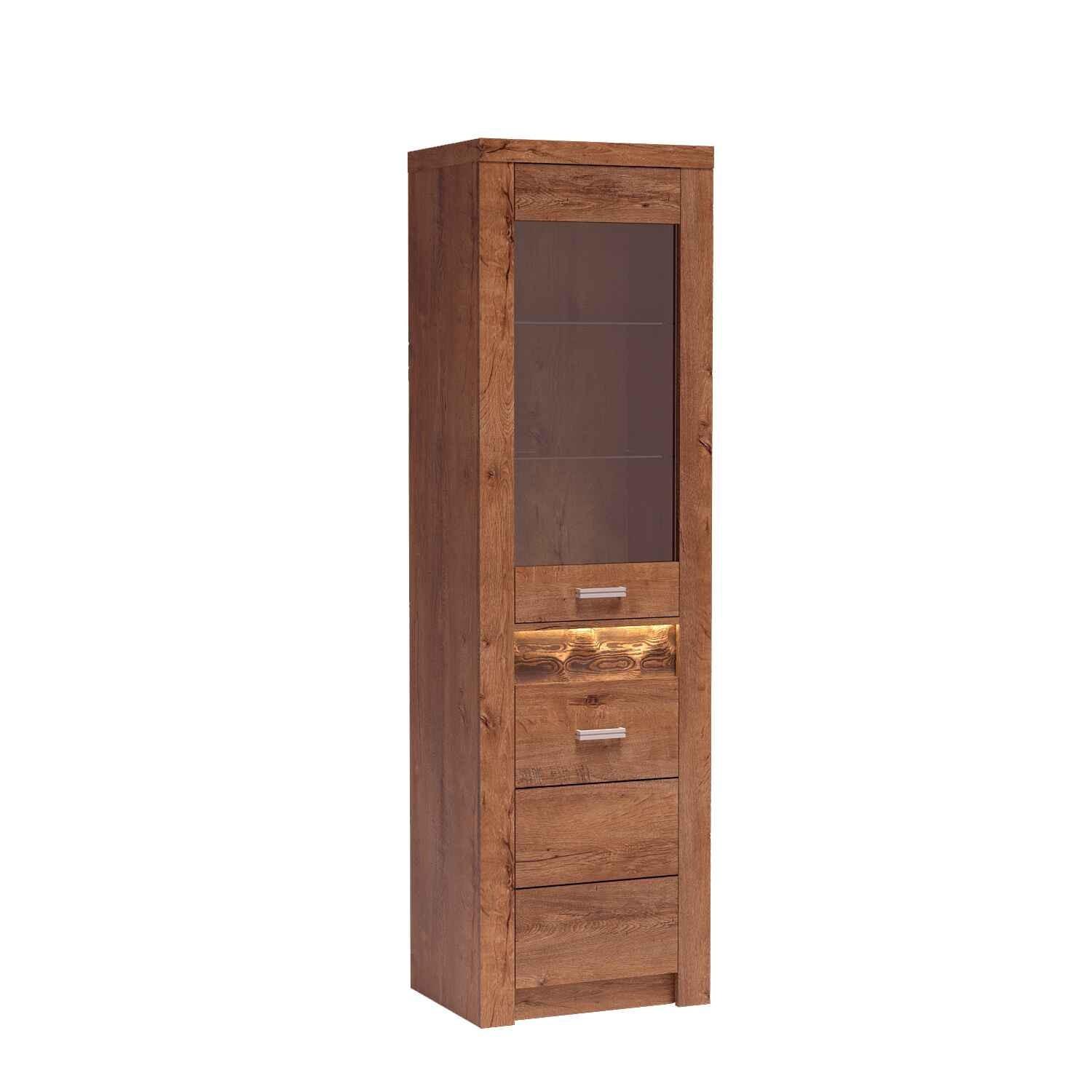 VITRINE ZERI 192 / 56 cm in Braun - Braun, Holzwerkstoff (56/192/42cm) - MASSENO