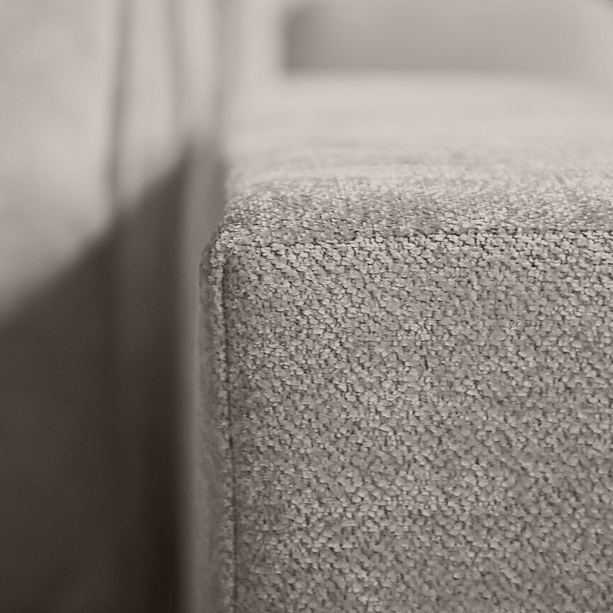ECKSOFA Pablo ohne Schlaffunktion, mit abgerundeter Ottomane, links, Cappuccino, Velourstoff - Cappuccino, Textil (319/196cm) - Beautysofa