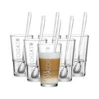 LATTE MACCHIATO GLÄSER + LÖFFEL Lena transparent 350 ml 6er Set - Transparent, Glas (0.35L) - Ritzenhoff Breker