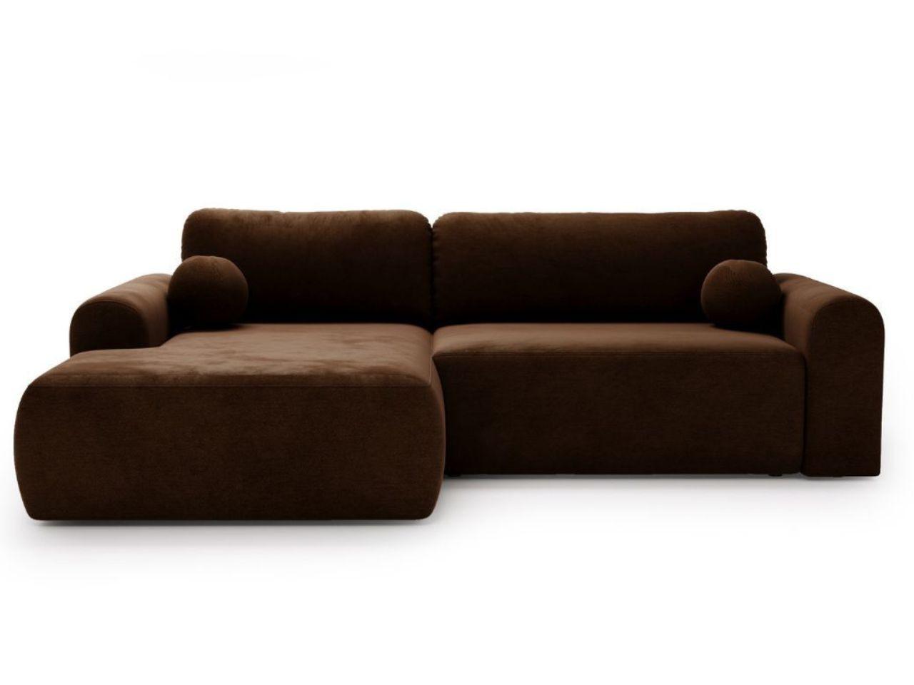 ECKSOFA Savana Dunkelbraun Links - Dunkelbraun, Holz/Textil (257/177cm) - Graingold