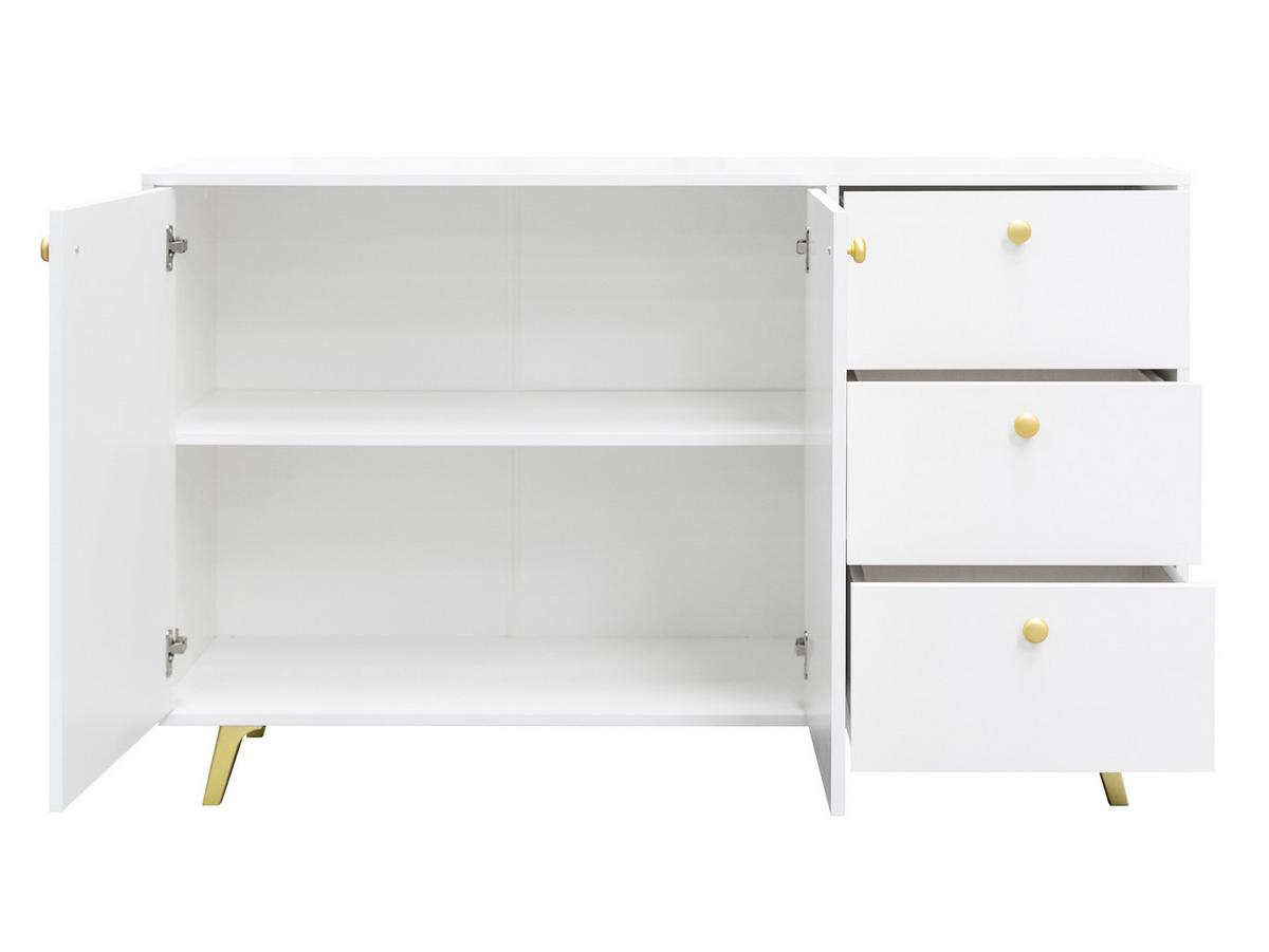 KOMBIKOMMODE Siena 2D3S - Goldfarben/Schwarz, Holzwerkstoff/Metall (138/86/41cm) - MIRJAN24