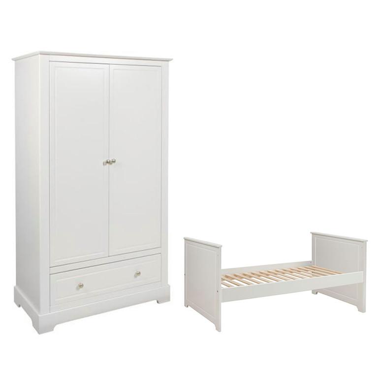 BABYZIMMER 2-teilig Weiß - Weiß, Holzwerkstoff (146/90/78cm) - Petits-meubles