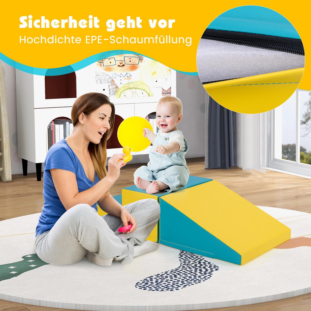 SOFTBAUSTEINE Grün (2er-Set) - Grün, Leder (100/25/50cm) - COSTWAY
