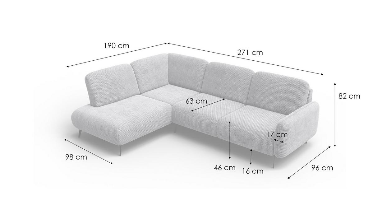 ECKSOFA FEBE 5-Sitzer links, dunkelorange - Dunkelorange/Schwarz, Holz/Textil (271/190cm) - Wozimo