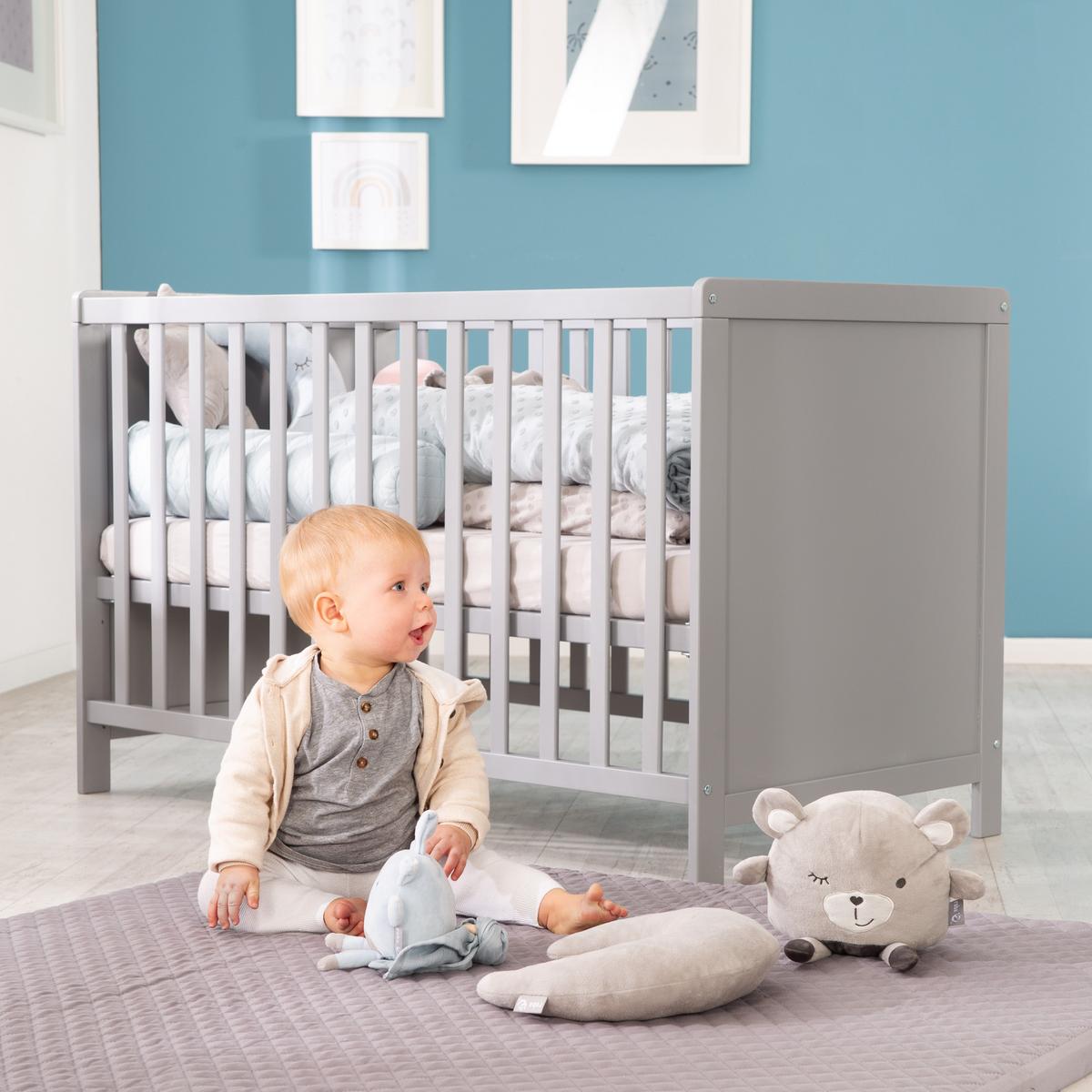 BABYBETT 2-in-1 - Taupe, Holzwerkstoff (60/120cm) - Roba