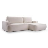 ECKSOFA L Form Ablia Creme 267/168/87 cm mit Schlaffunktion R - Creme/Schwarz, Kunststoff/Textil (267/168cm) - AX Living
