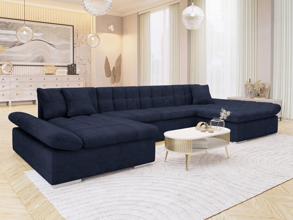 WOHNLANDSCHAFTEN Alia - Pastellblau, Holz/Textil (360/75/160cm) - MIRJAN24
