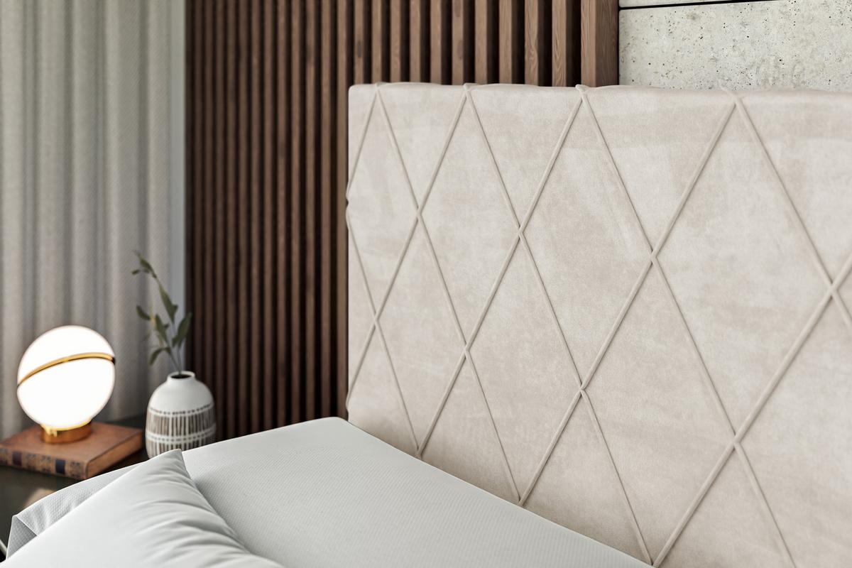 BOXSPRINGBETT LEPARO KING - 140 x 200 - H3/H4 - Ecru - Ecru, Holzwerkstoff (140/200cm) - ALTDECOR