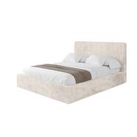 POLSTERBETT mit Bettkasten und Lattenrost, Bett mit Matratze H3/H4 - ALOVA-V1 120x200 Creme - Creme, Holzwerkstoff/Textil (120/200cm) - ALTDECOR