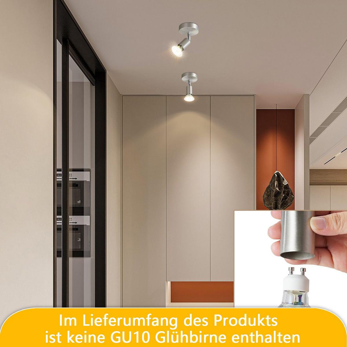 DECKENSTRAHLER Max 1-flammig 8/8/11 cm - Silberfarben, Metall (8/8/11cm) - Nettlife