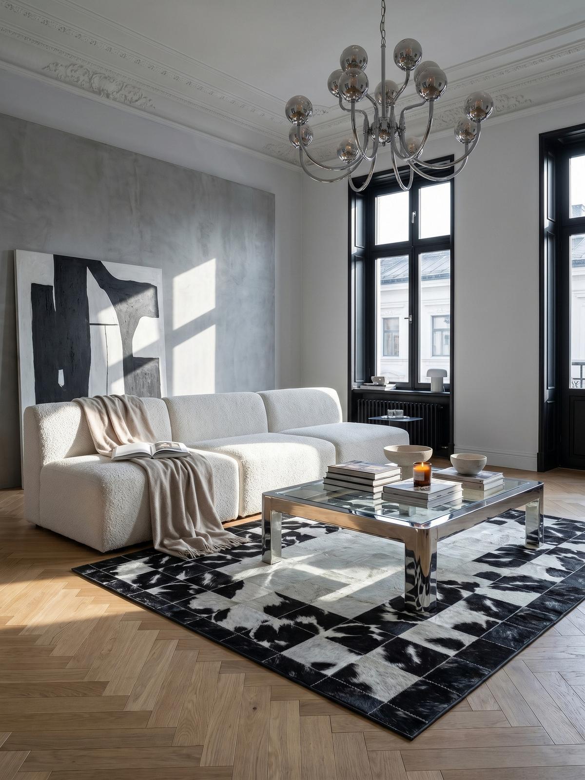 TEPPICH Flachgewebe Waschbar PIZOL in Schwarz, im Patchwork-Stil, 200 x 290 cm - Schwarz, Textil (290/200cm) - KADIMA DESIGN
