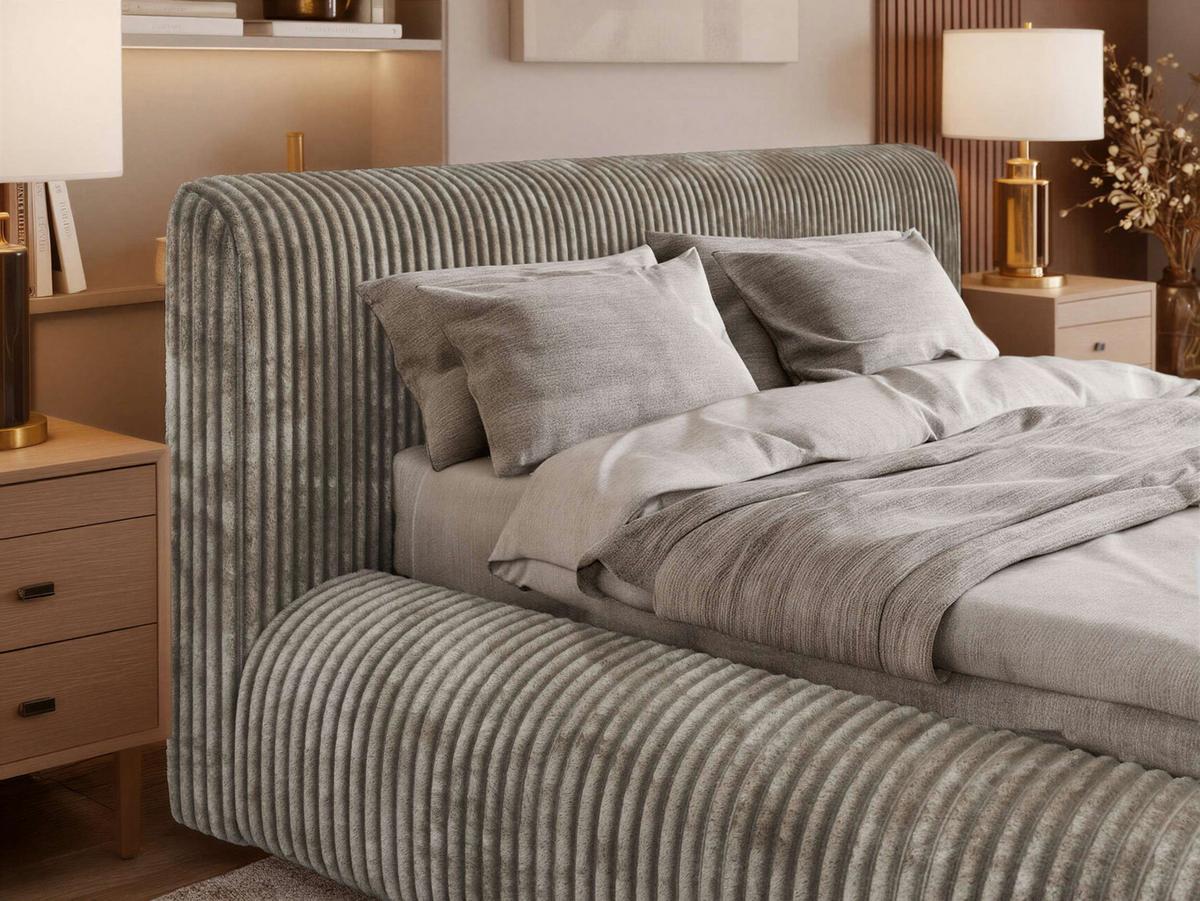 POLSTERBETT TILBEA CLASSIC 180/200 - Hellbraun Cordstoff - Pocket-Matratze - Hellbraun, Textil (180/200cm) - MKS