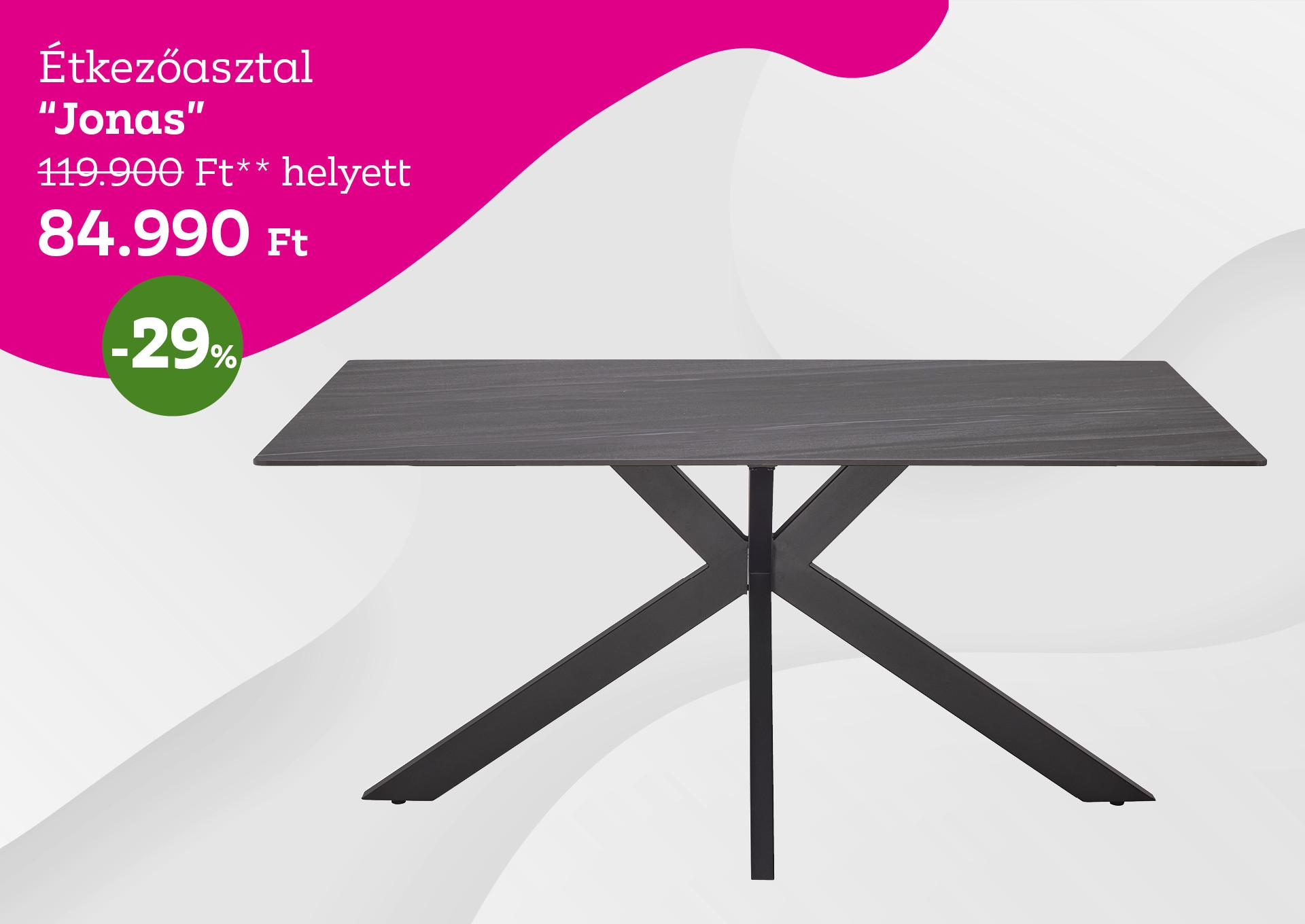 Étkezőasztal Jonas 119900 Forint helyett 84990 Forint, kedvezmény mértéke 29%