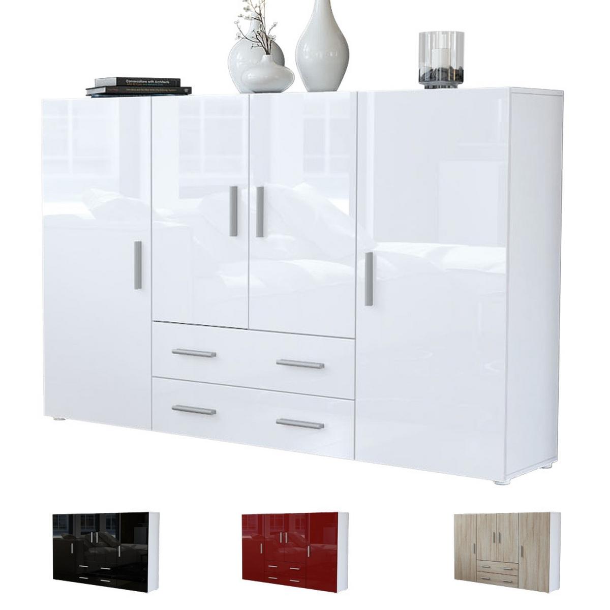 HIGHBOARD Nora Front in Weiß matt - Weiß, Holzwerkstoff (166/106/35cm) - Vladon