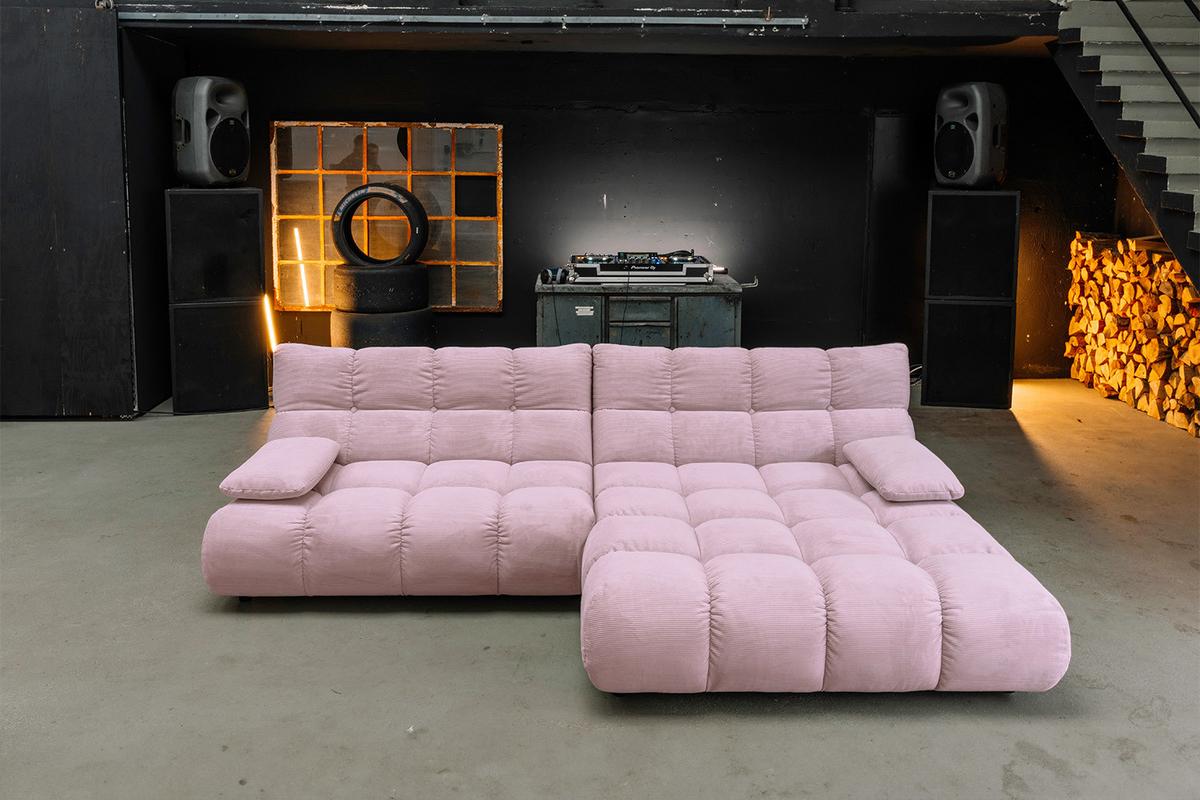 SITZGRUPPE VIVIEN 3ER SET Pink Cord (1er-Set) - Pink/Rosa, Kunststoff/Textil (359/85/510cm) - KAWOLA