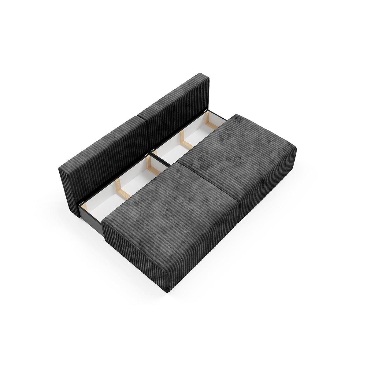 SOFA Angela 3 Sitzplätze Schwarz - Schwarz, Holz (216/86/102cm) - Petits-meubles