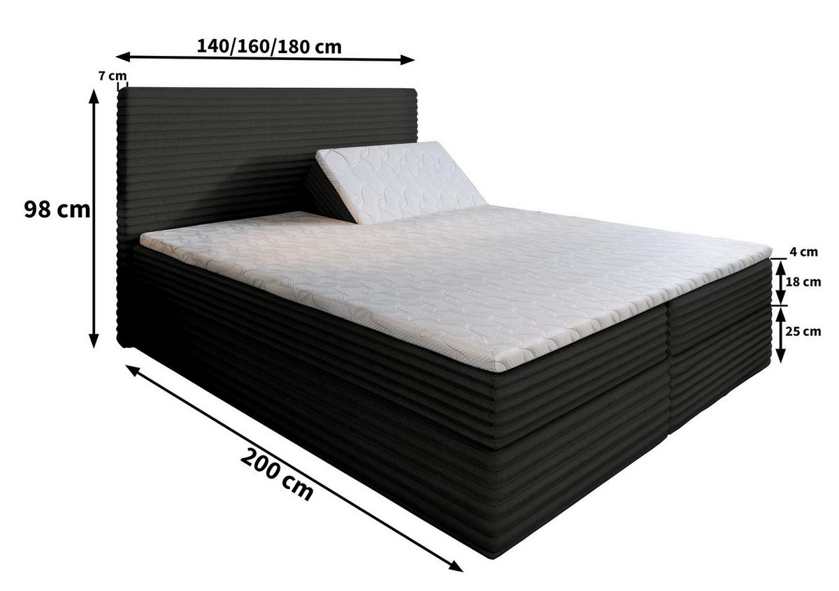 BOXBETT MILARA 180x200 cm mit Matratze und Topper - Kupferfarben - Kupferfarben, Holz (180/200cm) - MASSENO