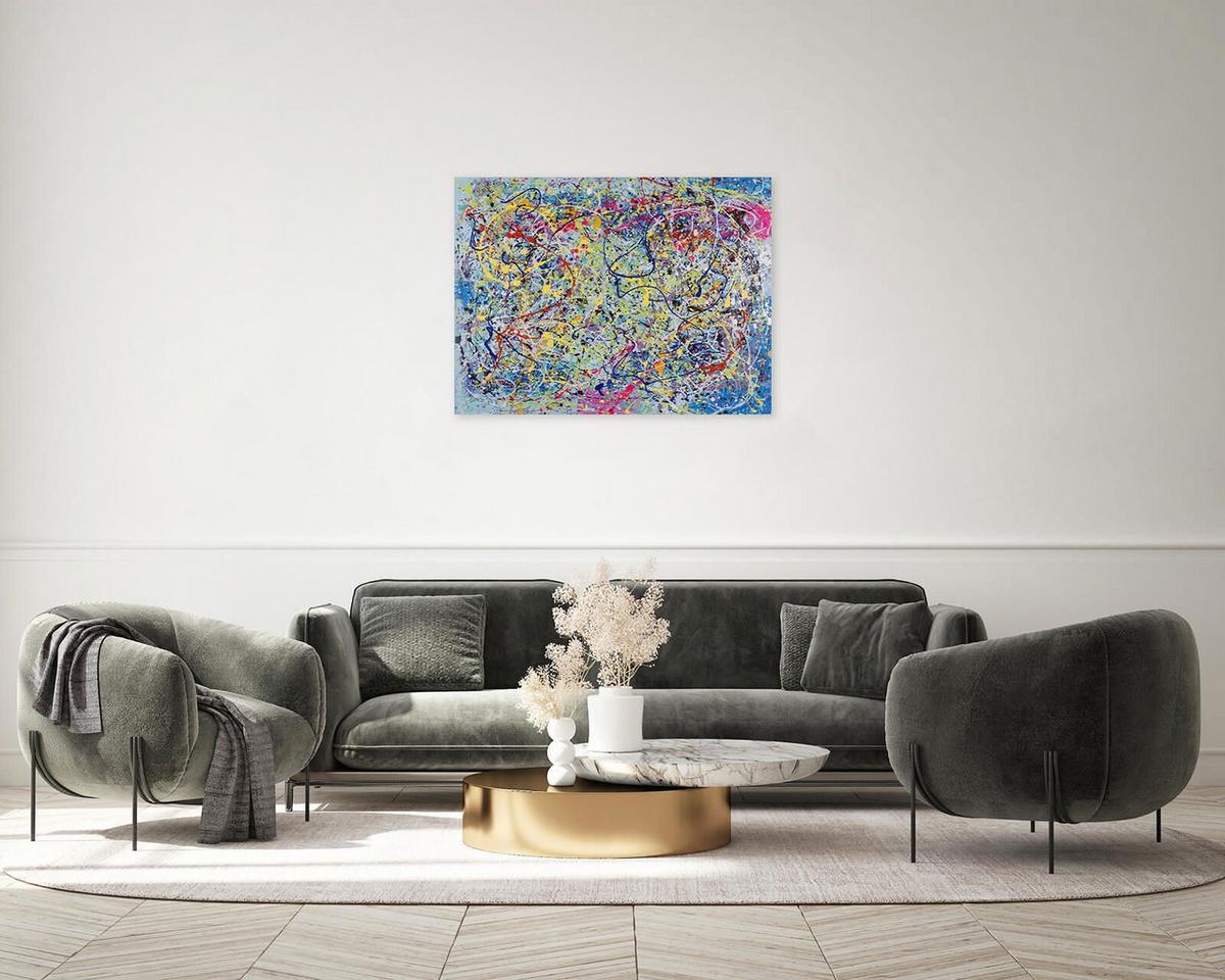 ACRYLBILD HANDGEMALT 100/75 cm - Multicolor, Holz/Textil (100/75cm) - KUNSTLOFT