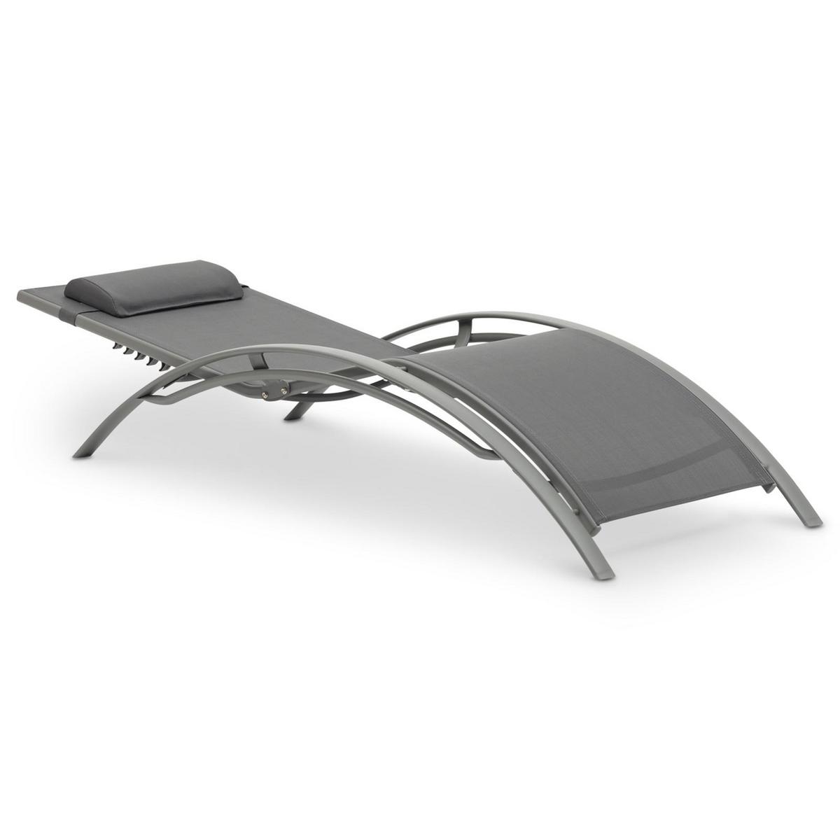 GARTENLIEGE RELAX grau - Grau, Textil/Metall (179/88/64cm) - IDIMEX