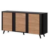 KOMMODE Volare 150 3D - Nussbaumfarben/Schwarz, Holzwerkstoff/Kunststoff (151/76/39cm) - MIRJAN24