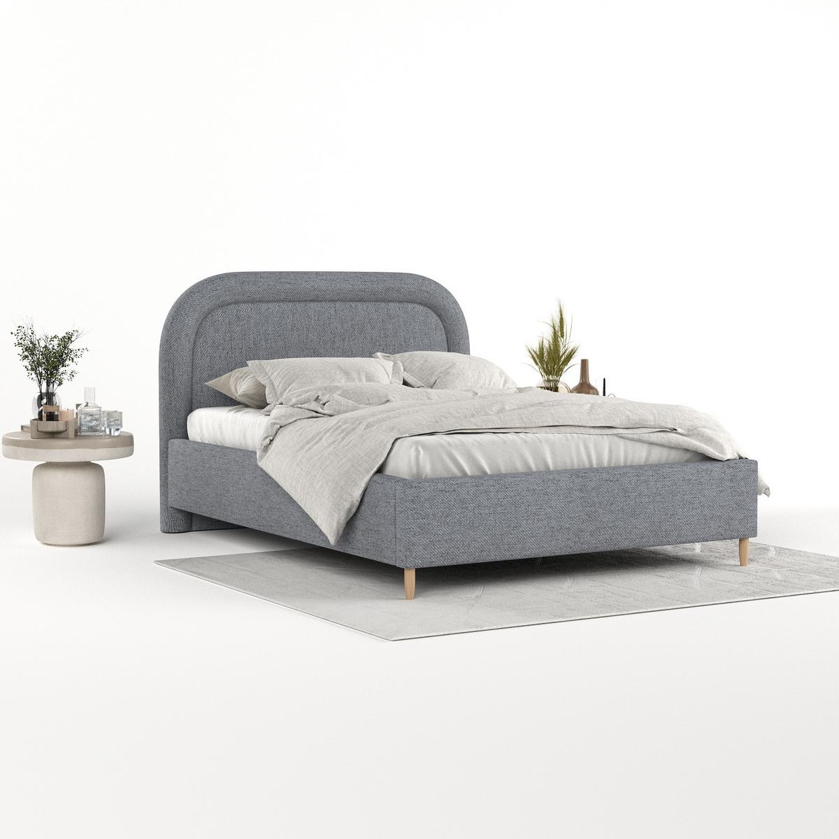 POLSTERBETT Zoya 180/200 cm Grau im Neve Stoff - Naturfarben/Grau, Holz/Holzwerkstoff (180/200cm) - AltaBeds