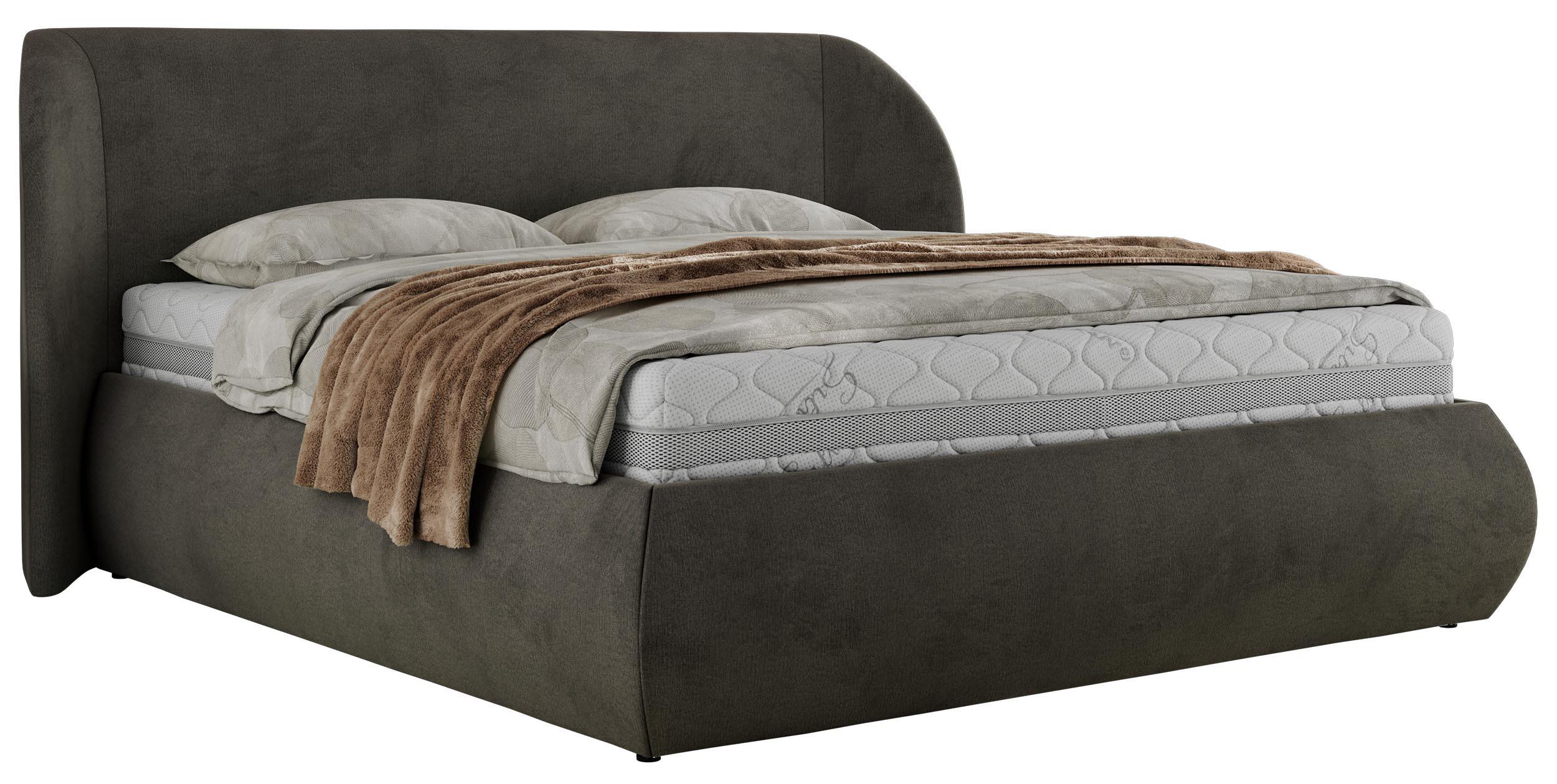 POLSTERBETT CAELA CLASSIC 200/200 - Dunkelgrau Velvet - Schaum-Matratze - Dunkelgrau, Textil (200/200cm) - MKS